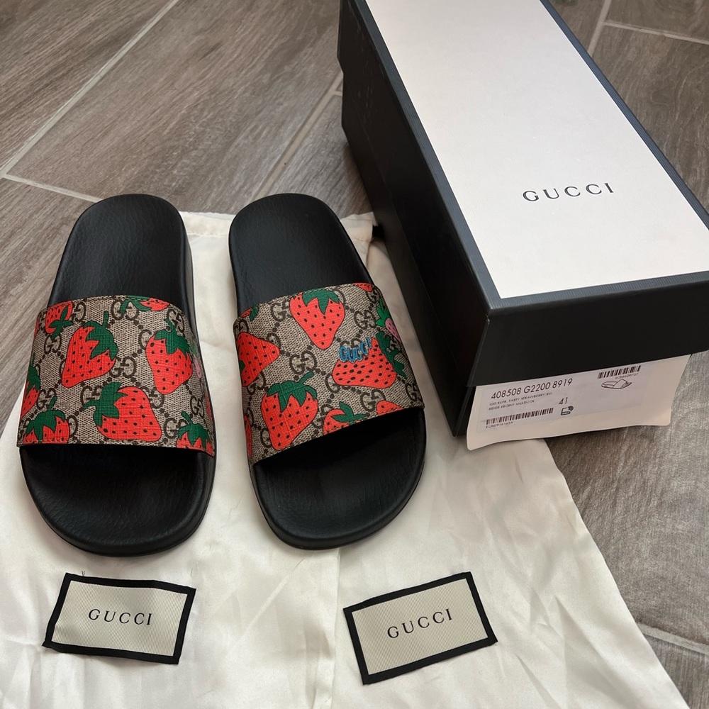 Gucci Strawberry Slides